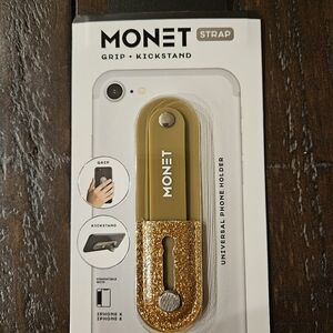Glitter Gold Monet Smartphone Strap Grip Kickstand, New in Factory Sealed Pack